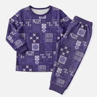 Vintage Hawaiian Quilting Patterns Christmas Pajama Set Purple Style Tribal Fabric Patchwork - Polynesian Pride