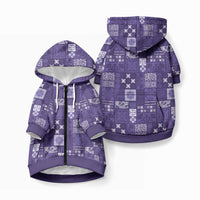Vintage Hawaiian Quilting Patterns Pet Hoodie Purple Style Tribal Fabric Patchwork LT9 Zip-up Purple - Polynesian Pride