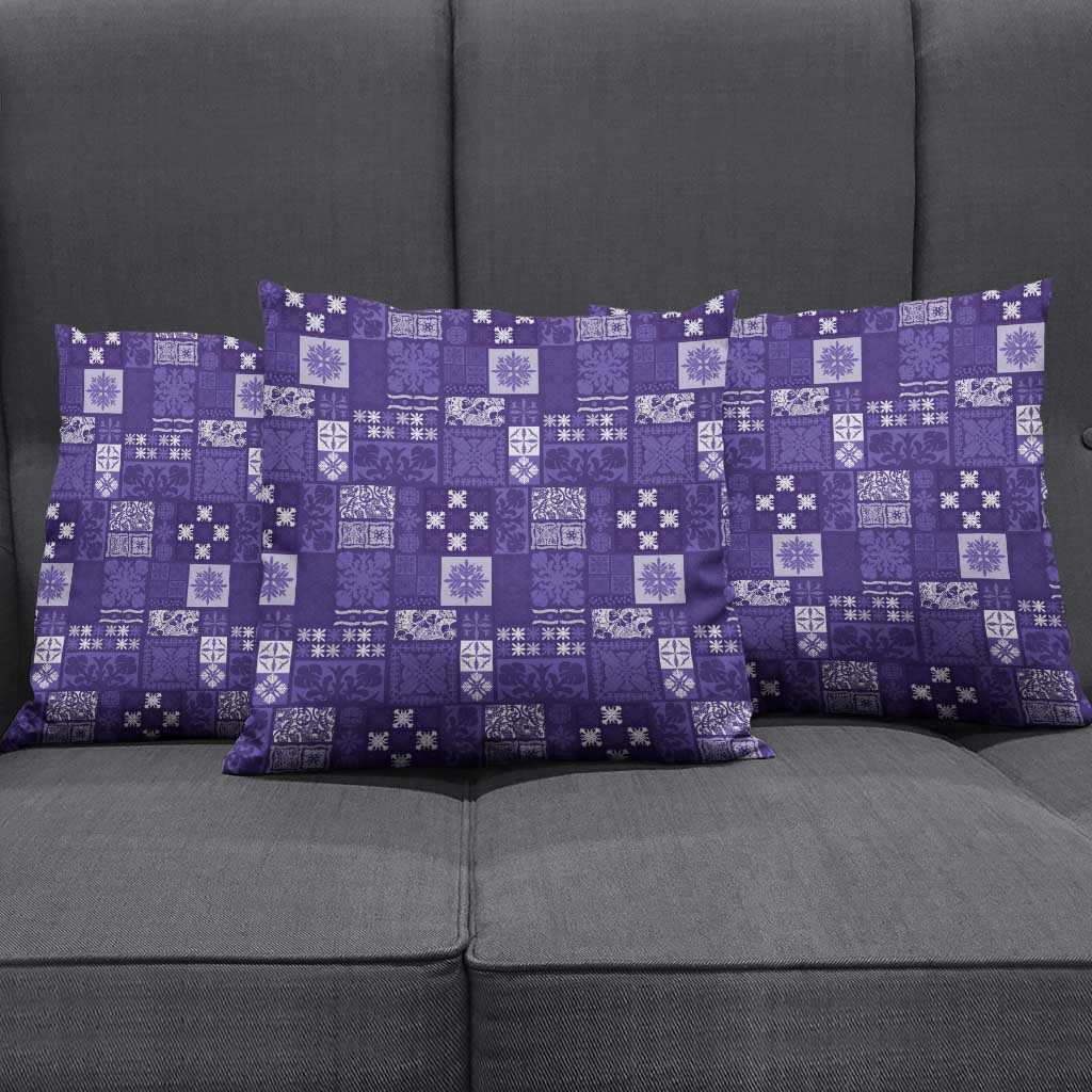Vintage Hawaiian Quilting Patterns Pillow Cover Purple Style Tribal Fabric Patchwork - Polynesian Pride