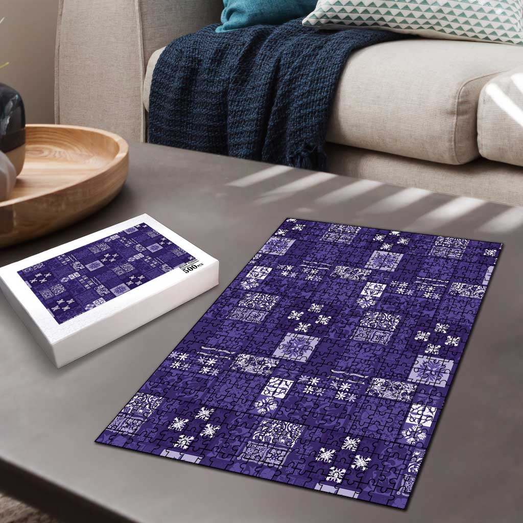 Vintage Hawaiian Quilting Patterns Puzzle Purple Style Tribal Fabric Patchwork - Polynesian Pride