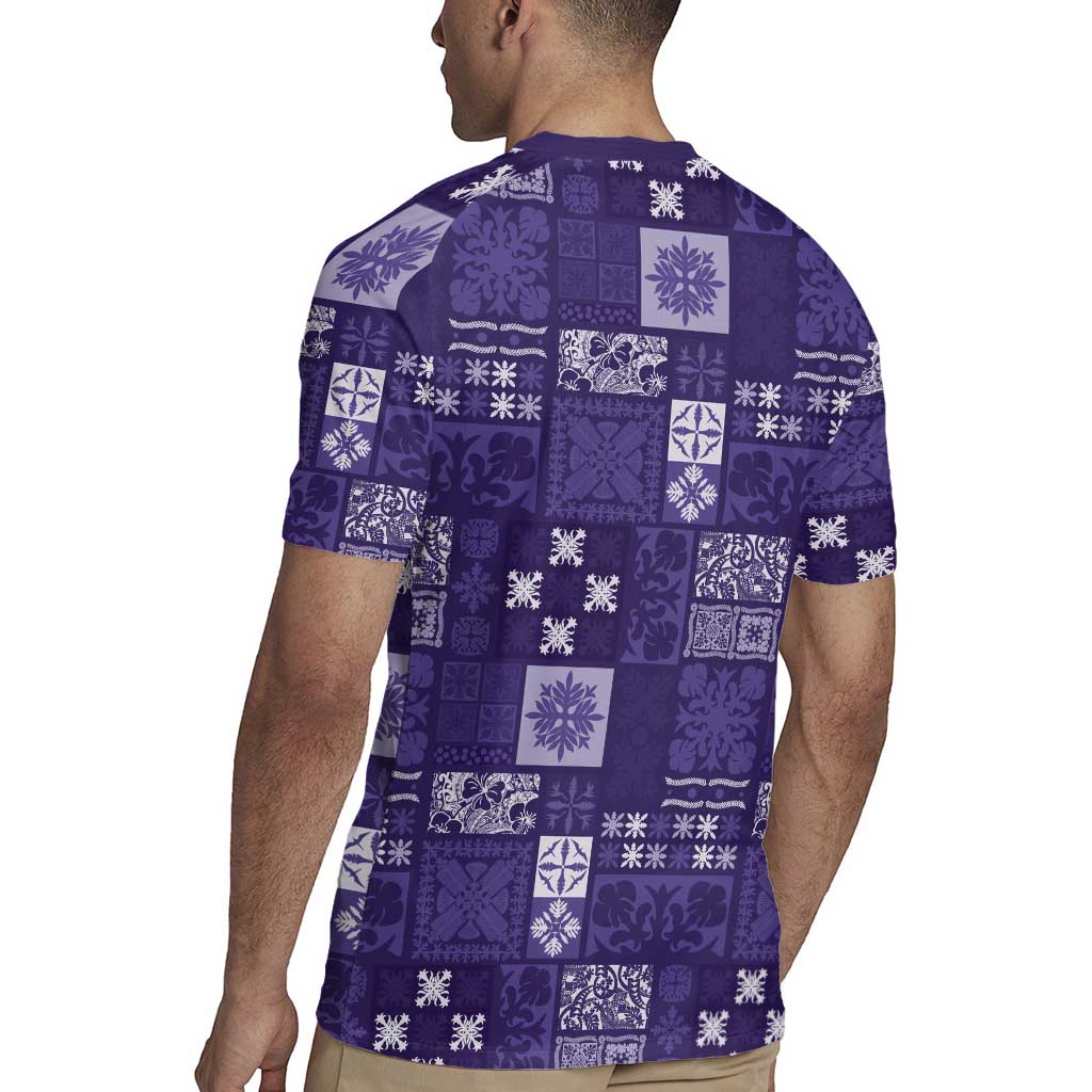 Vintage Hawaiian Quilting Patterns Rugby Jersey Purple Style Tribal Fabric Patchwork - Polynesian Pride