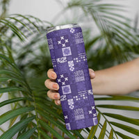 Vintage Hawaiian Quilting Patterns Skinny Tumbler Purple Style Tribal Fabric Patchwork - Polynesian Pride