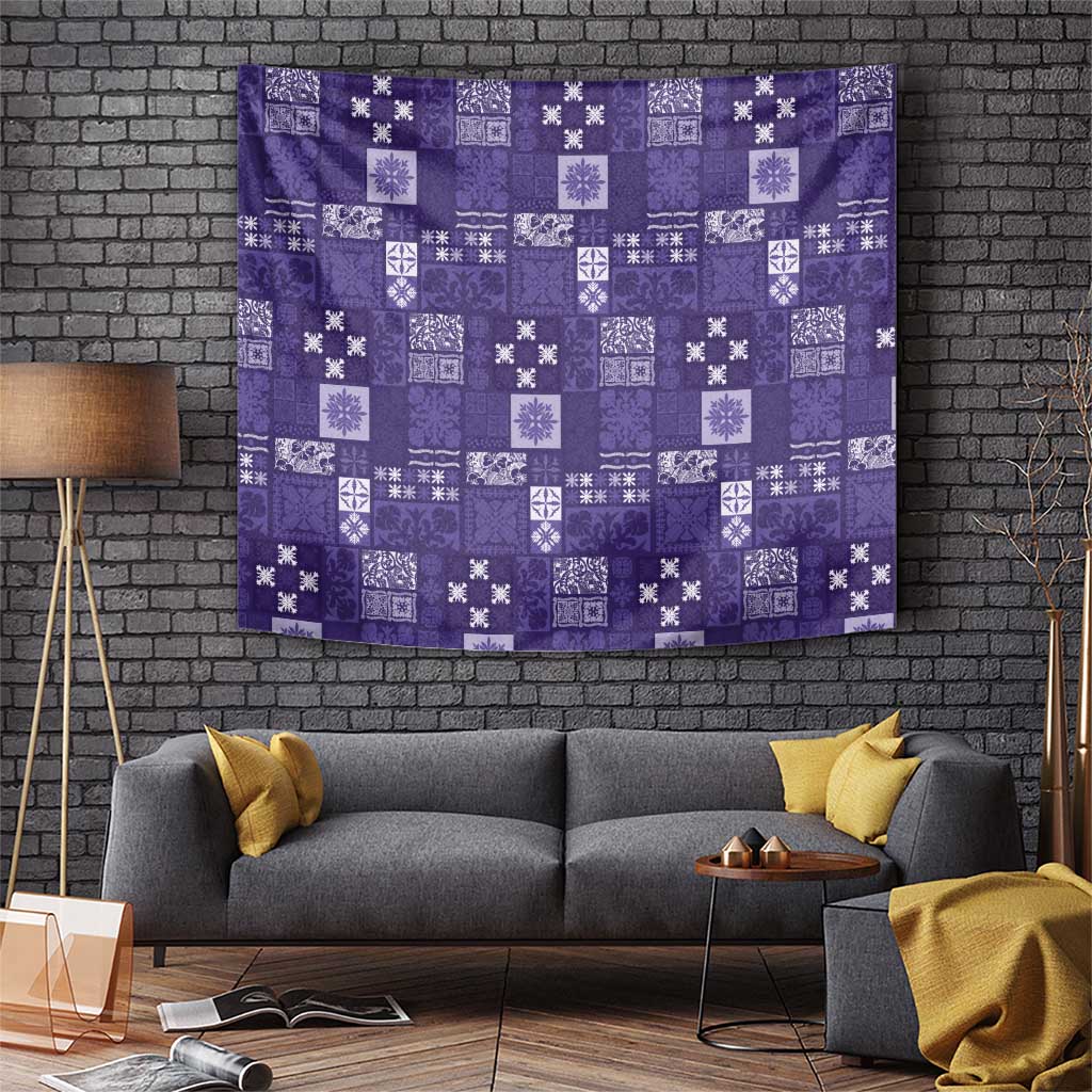 Vintage Hawaiian Quilting Patterns Tapestry Purple Style Tribal Fabric Patchwork - Polynesian Pride