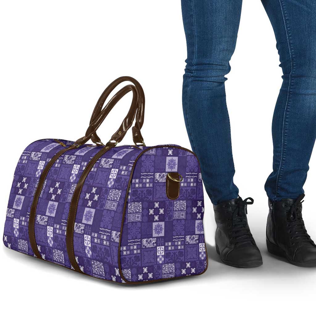 Vintage Hawaiian Quilting Patterns Travel Bag Purple Style Tribal Fabric Patchwork - Polynesian Pride