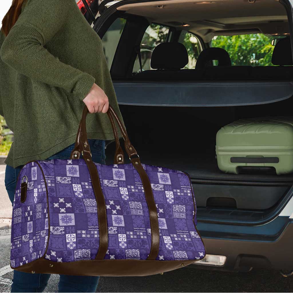 Vintage Hawaiian Quilting Patterns Travel Bag Purple Style Tribal Fabric Patchwork - Polynesian Pride