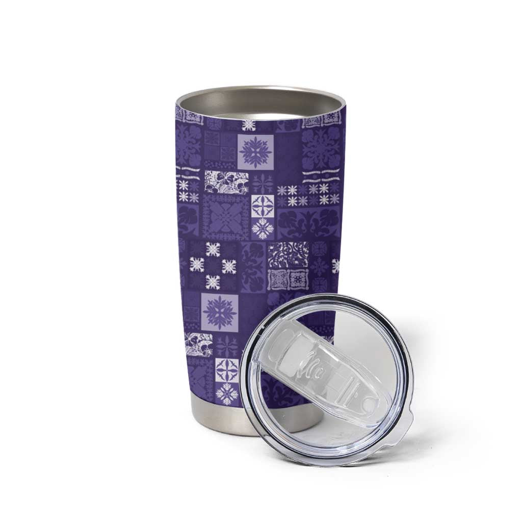 Vintage Hawaiian Quilting Patterns Tumbler Cup Purple Style Tribal Fabric Patchwork - Polynesian Pride