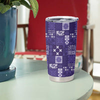 Vintage Hawaiian Quilting Patterns Tumbler Cup Purple Style Tribal Fabric Patchwork - Polynesian Pride