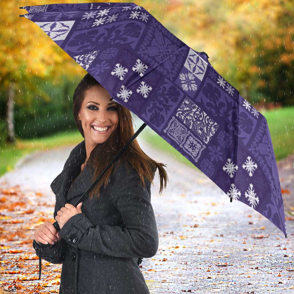 Vintage Hawaiian Quilting Patterns Umbrella Purple Style Tribal Fabric Patchwork - Polynesian Pride