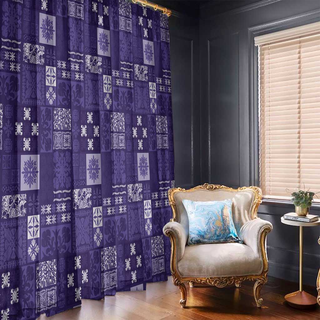 Vintage Hawaiian Quilting Patterns Window Curtain Purple Style Tribal Fabric Patchwork - Polynesian Pride