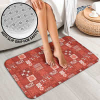 Vintage Hawaiian Quilting Patterns Bathroom Set Red Style Tribal Fabric Patchwork - Polynesian Pride