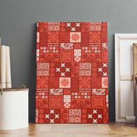 Vintage Hawaiian Quilting Patterns Canvas Wall Art Red Style Tribal Fabric Patchwork - Polynesian Pride