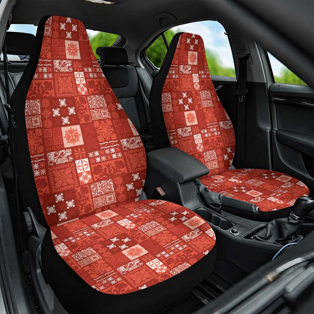 Vintage Hawaiian Quilting Patterns Car Seat Cover Red Style Tribal Fabric Patchwork - Polynesian Pride