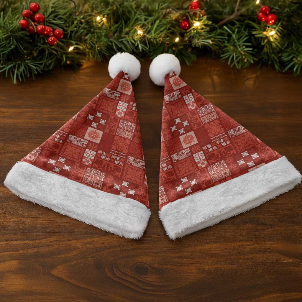 Vintage Hawaiian Quilting Patterns Christmas Santa Hat Red Style Tribal Fabric Patchwork - Polynesian Pride