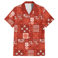 Vintage Hawaiian Quilting Patterns Hawaiian Shirt Red Style Tribal Fabric Patchwork - Polynesian Pride