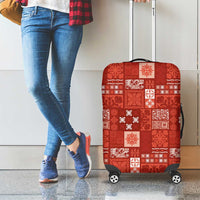 Vintage Hawaiian Quilting Patterns Luggage Cover Red Style Tribal Fabric Patchwork - Polynesian Pride