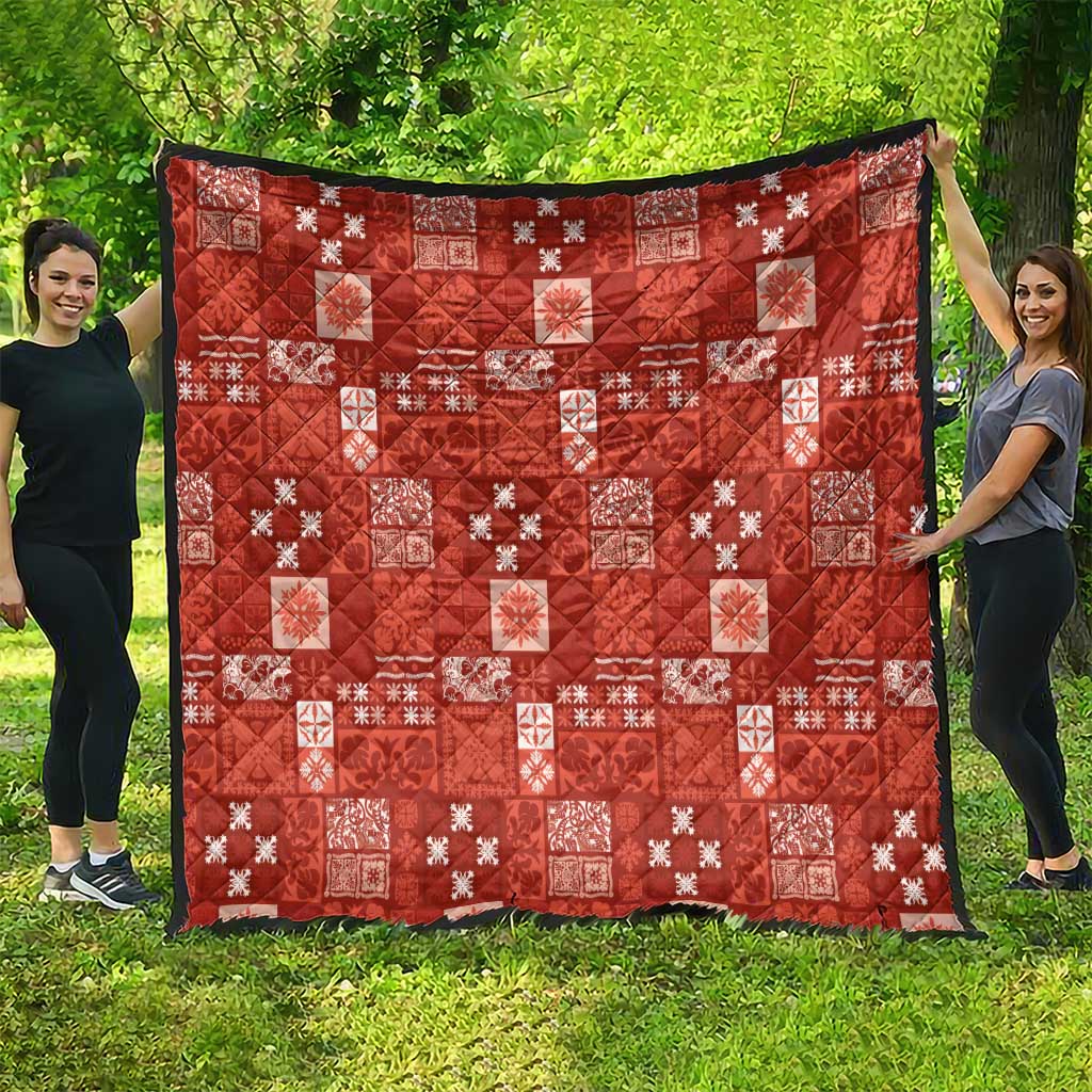 Vintage Hawaiian Quilting Patterns Quilt Red Style Tribal Fabric Patchwork - Polynesian Pride