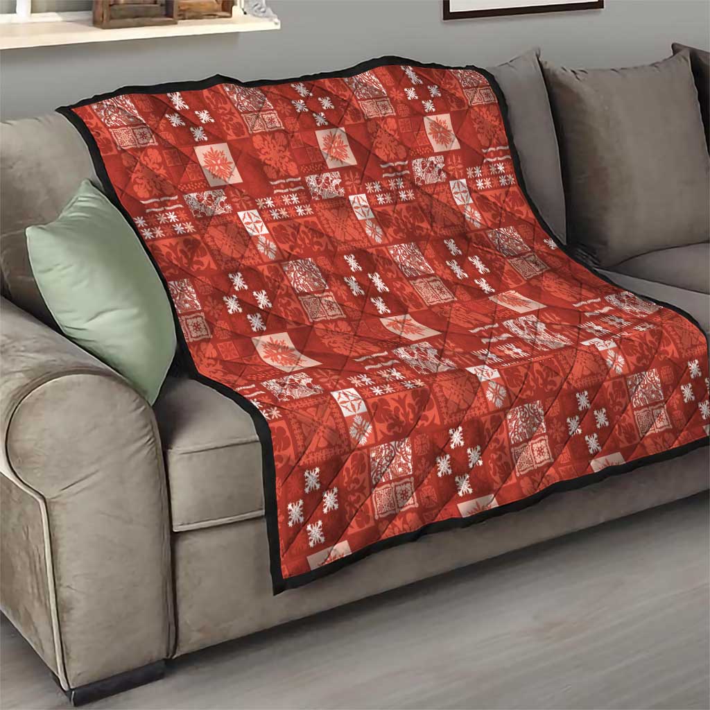 Vintage Hawaiian Quilting Patterns Quilt Red Style Tribal Fabric Patchwork - Polynesian Pride