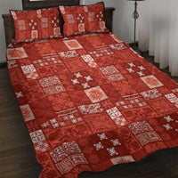 Vintage Hawaiian Quilting Patterns Quilt Bed Set Red Style Tribal Fabric Patchwork - Polynesian Pride