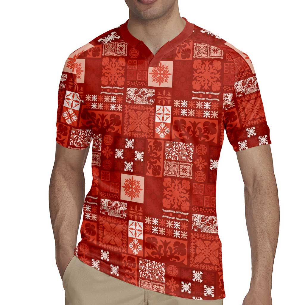 Vintage Hawaiian Quilting Patterns Rugby Jersey Red Style Tribal Fabric Patchwork - Polynesian Pride