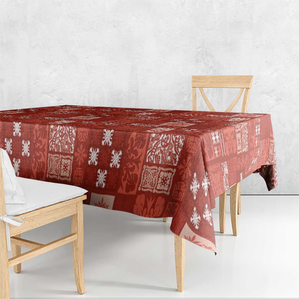 Vintage Hawaiian Quilting Patterns Tablecloth Red Style Tribal Fabric Patchwork - Polynesian Pride