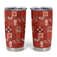 Vintage Hawaiian Quilting Patterns Tumbler Cup Red Style Tribal Fabric Patchwork - Polynesian Pride