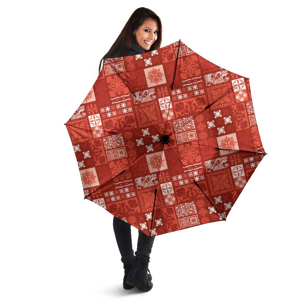 Vintage Hawaiian Quilting Patterns Umbrella Red Style Tribal Fabric Patchwork - Polynesian Pride