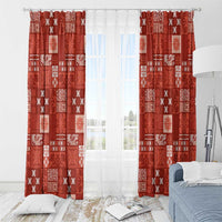 Vintage Hawaiian Quilting Patterns Window Curtain Red Style Tribal Fabric Patchwork - Polynesian Pride