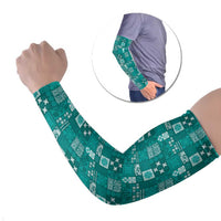 Vintage Hawaiian Quilting Patterns Arm Sleeves Turquoise Style Tribal Fabric Patchwork - Polynesian Pride