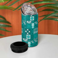 Vintage Hawaiian Quilting Patterns 4 in 1 Can Cooler Tumbler Turquoise Style Tribal Fabric Patchwork - Polynesian Pride