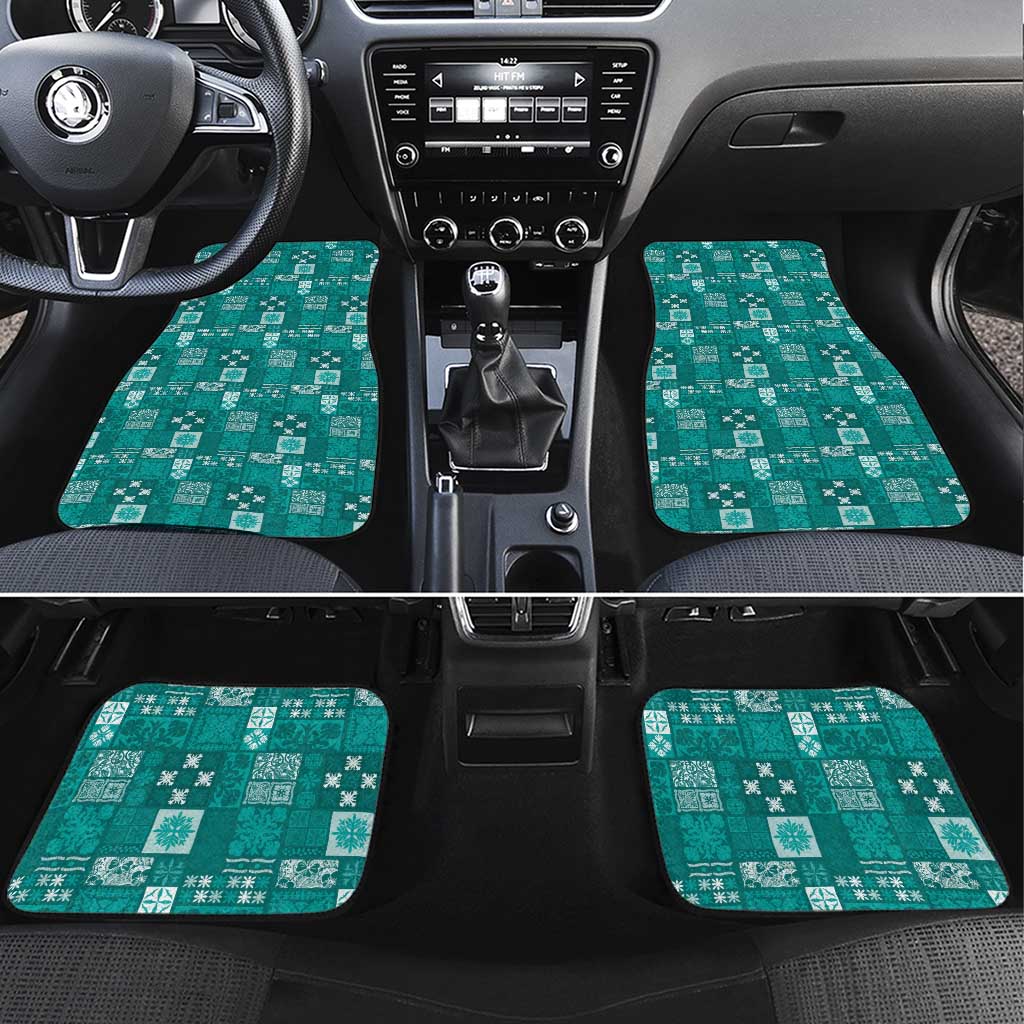 Vintage Hawaiian Quilting Patterns Car Mats Turquoise Style Tribal Fabric Patchwork - Polynesian Pride