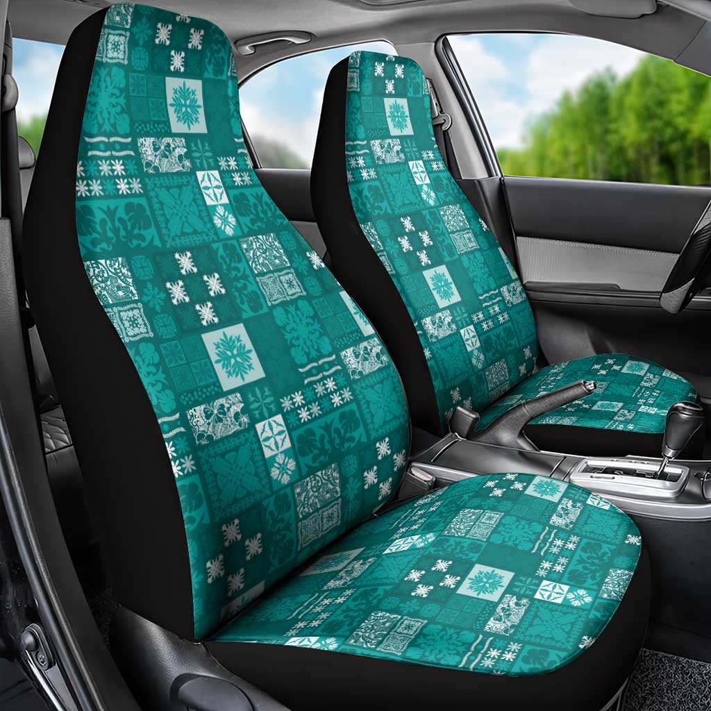 Vintage Hawaiian Quilting Patterns Car Seat Cover Turquoise Style Tribal Fabric Patchwork - Polynesian Pride