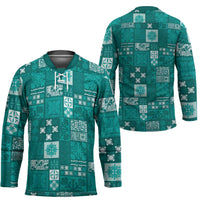 Vintage Hawaiian Quilting Patterns Hockey Jersey Turquoise Style Tribal Fabric Patchwork - Polynesian Pride