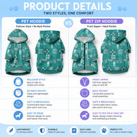 Vintage Hawaiian Quilting Patterns Pet Hoodie Turquoise Style Tribal Fabric Patchwork LT9 - Polynesian Pride
