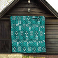 Vintage Hawaiian Quilting Patterns Quilt Turquoise Style Tribal Fabric Patchwork - Polynesian Pride