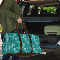 Vintage Hawaiian Quilting Patterns Travel Bag Turquoise Style Tribal Fabric Patchwork - Polynesian Pride