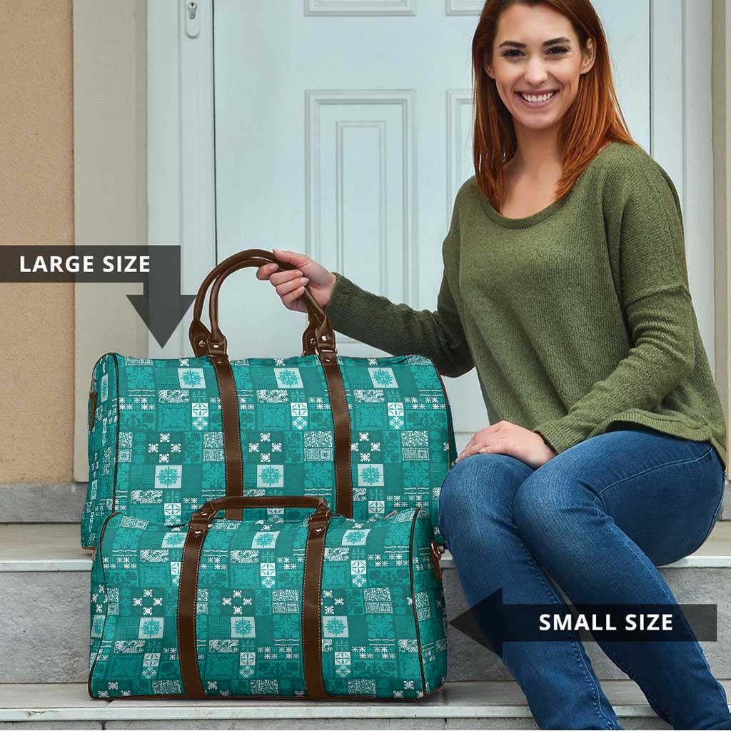 Vintage Hawaiian Quilting Patterns Travel Bag Turquoise Style Tribal Fabric Patchwork - Polynesian Pride