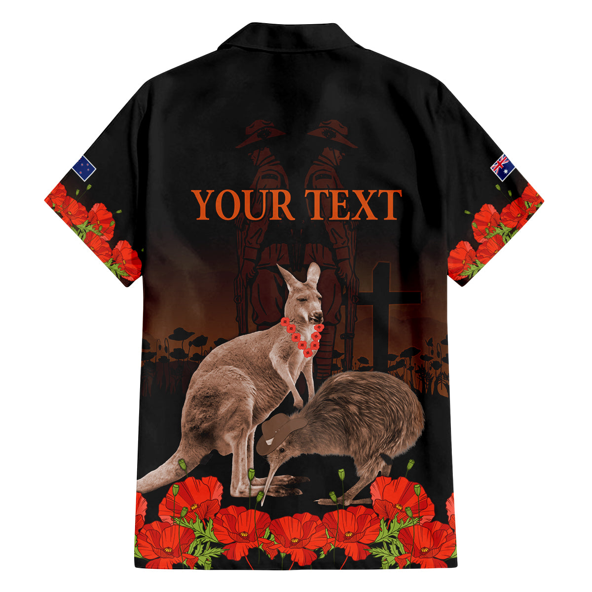Kangaroo and Kiwi Bird ANZAC Day Custom Family Matching Long Sleeve Bodycon Dress and Hawaiian Shirt Soldier Style LT9 - Polynesian Pride