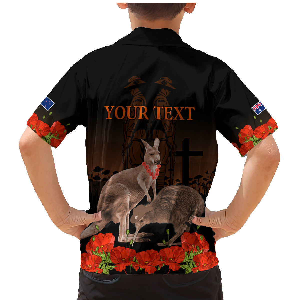 Kangaroo and Kiwi Bird ANZAC Day Custom Family Matching Mermaid Dress and Hawaiian Shirt Soldier Style LT9 - Polynesian Pride