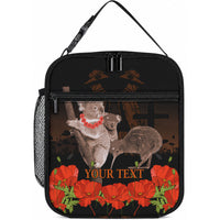 Koala and Kiwi Bird ANZAC Day Custom Lunch Bag Soldier Style LT9 10.2 × 8.3 × 4.3 inch Black - Polynesian Pride