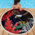 American Samoa Bald Eagle Personalized Beach Blanket Samoa Muamua Le Atua