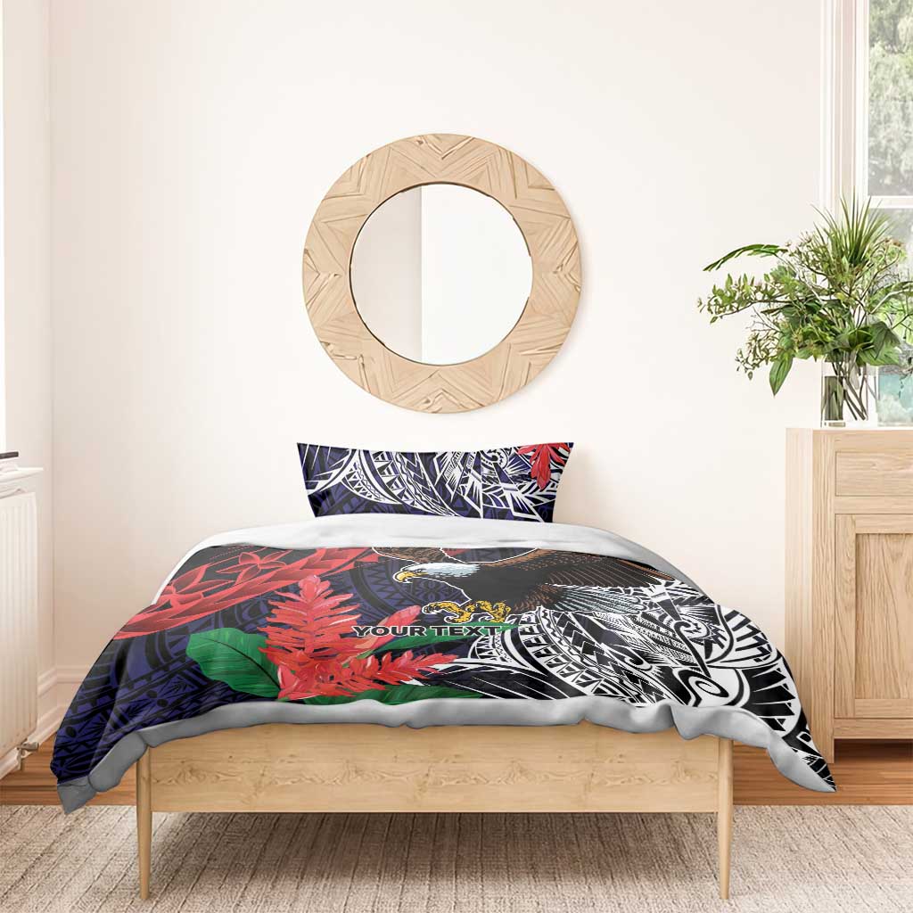 American Samoa Bald Eagle Personalized Bedding Set Samoa Muamua Le Atua