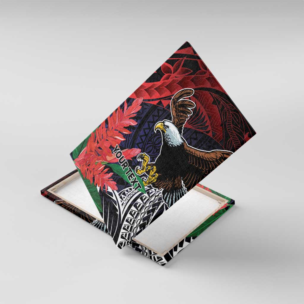 American Samoa Bald Eagle Personalized Canvas Wall Art Samoa Muamua Le Atua