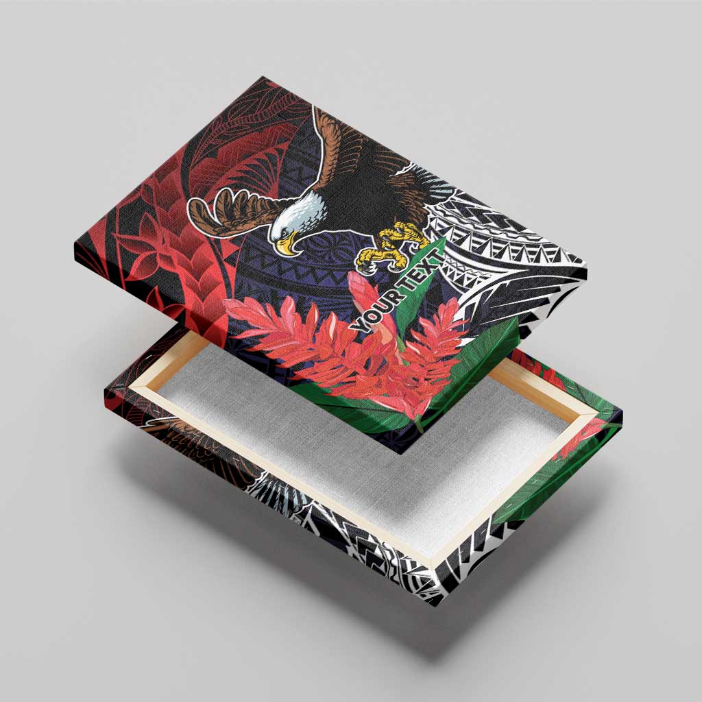 American Samoa Bald Eagle Personalized Canvas Wall Art Samoa Muamua Le Atua