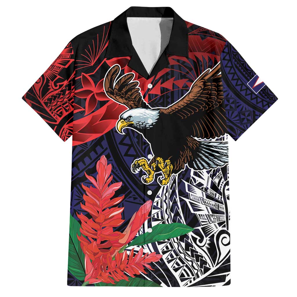 American Samoa Bald Eagle Personalized Family Matching Off Shoulder Maxi Dress and Hawaiian Shirt Samoa Muamua Le Atua