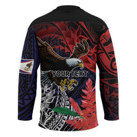 American Samoa Bald Eagle Personalized Hockey Jersey Samoa Muamua Le Atua - Polynesian Pride