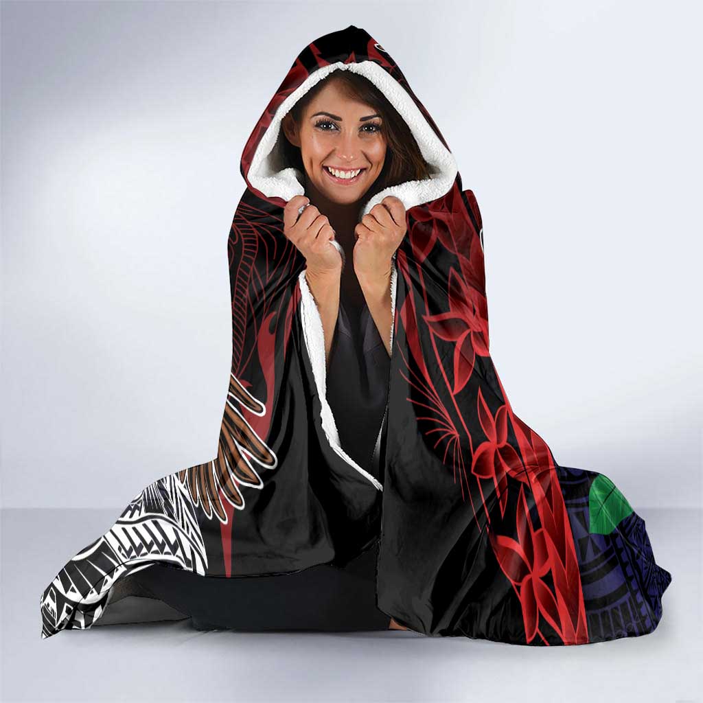 American Samoa Bald Eagle Personalized Hooded Blanket Samoa Muamua Le Atua