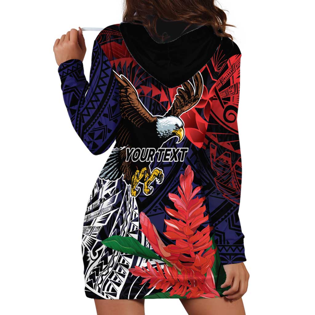 American Samoa Bald Eagle Personalized Hoodie Dress Samoa Muamua Le Atua