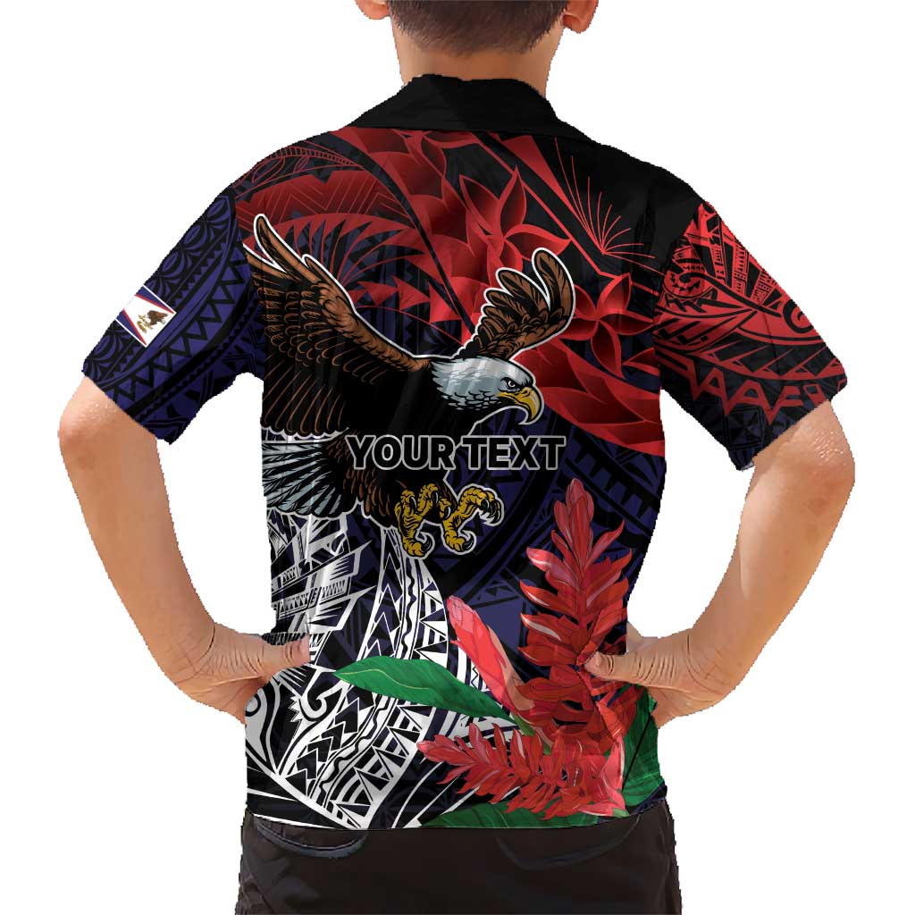 American Samoa Bald Eagle Personalized Kid Hawaiian Shirt Samoa Muamua Le Atua
