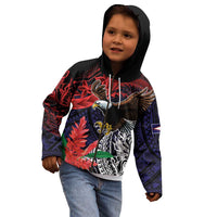 American Samoa Bald Eagle Personalized Kid Hoodie Samoa Muamua Le Atua