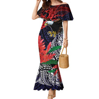 American Samoa Bald Eagle Personalized Mermaid Dress Samoa Muamua Le Atua LT9 Women Blue - Polynesian Pride